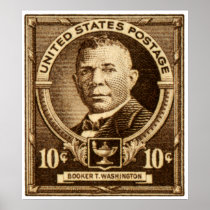 1940 Booker T. Washington Stamp Poster