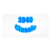 1940 Classic Blue Photo Greeting Card