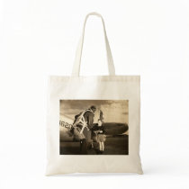 1940 US Army Pilot and Young Boy Tote Bag