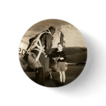 1940 US Army Pilot and Young Boy Button