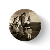1940 US Army Pilot and Young Boy Button