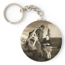 1940 US Army Pilot and Young Boy Key Chains