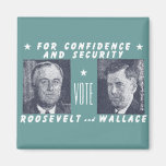 1940 Vote Roosevelt + Wallace, gray Magnet