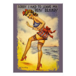 1940s Bathing Beauty Funny Party Invitation