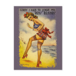 1940s Bathing Beauty Funny Postcard