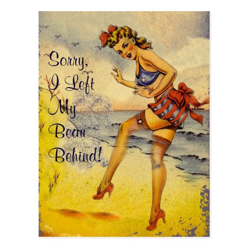 1940s Bathing Beauty Funny Postcard