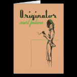 1940's Fashion Illustration Greeting or Note Card cards