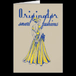 1940's Fashion Illustration Greeting or Note Card cards