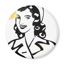 1940's Lady Fridge Magnet