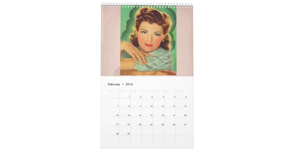 1940s Style Wall Calendar Zazzle