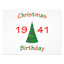 1941 Christmas Birthday Personalized Invites
