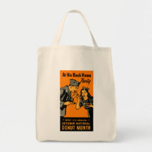 1945 Donut Poster Canvas Bags