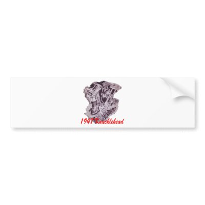 1947 Knucklehead Engine Bumper Stickers by Mustang_Lady