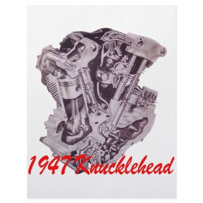 1947 Knucklehead Engine Personalized Letterhead by Mustang_Lady