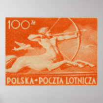 1948 100 zt Polish Airmail Stamp Posters