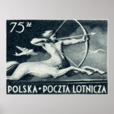 1948 75 zt Polish Airmail Stamp Poster by historicimage