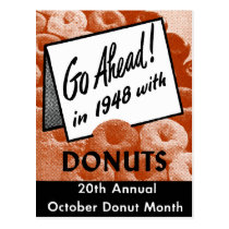 1948 Donut Poster postcards
