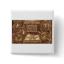 1948 Oklahoma Indian Centennial Stamp Pinback Button