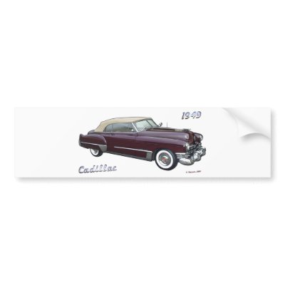 1949 CADILLAC # 2 BUMPER STICKER by CK7777
