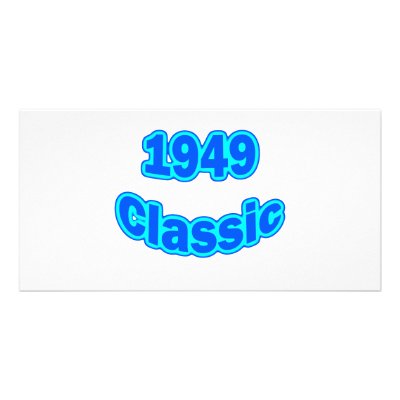 1949 Classic Blue Customized Photo Card by birthyeardesigns3