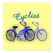 1950 Bicycle Watercolor Drawing Poster posters