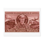 1950 Casey Jones Railroad Stamp Postcard