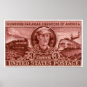 1950 Casey Jones Railroad Stamp posters
