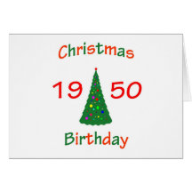 1950 Christmas Birthday Card