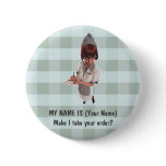 1950 DINER GAL WAITRESS NAME PIN - CUSTOMIZE!
