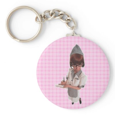 1950 Retro Diner Gal Keychain by Regella