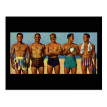 1950s Beach Dudes postcards