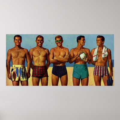 1950s Beach Dudes Poster by grnidlady