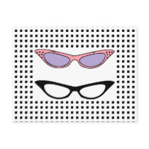 1950s Cats'-Eye Glasses Note Card Post Card
