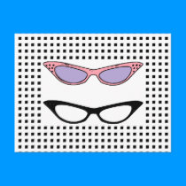 1950s Cats'-Eye Glasses Note Card postcards
