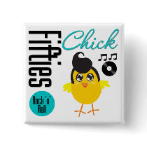 1950s Chick Pinback Button