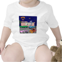 1950s Diner Route 66 and Vintage Cars Tee Shirt
