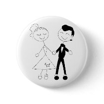 1950s Dressed Up Couple buttons