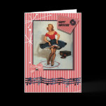 1950s jiving pin up girl greeting cards