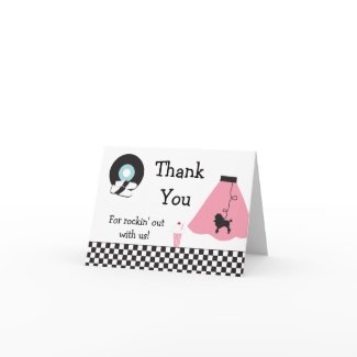 1950's Retro Party Thank You Card