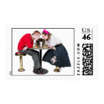 1950's Soda Shop Couple postage