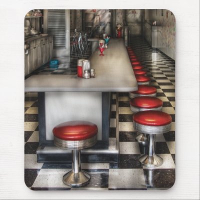 1950's - The Ice Cream Parlor Mouse Pads by suburbanscenes