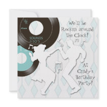 1950's Theme Birthday Party Invitations