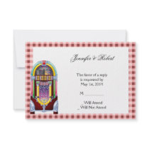 1950s Vintage Jukebox Response Card Invites