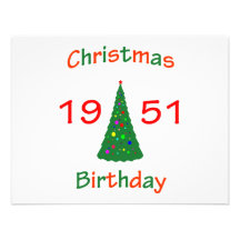 1951 Christmas Birthday Personalized Invitations