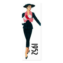 1952 Fashion Bookmark Business Card Templates