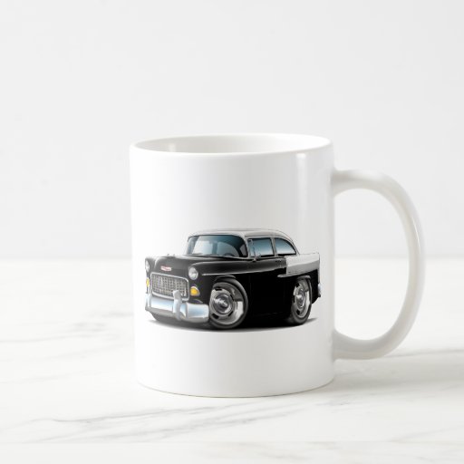 1955 Chevy Belair Black-White Car Mugs