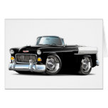 1955 Chevy Belair Black-White Convertible Cards