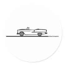 1955 Chevy Convertible Round Sticker
