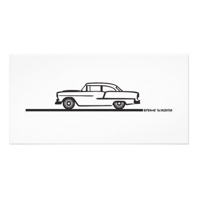 1955 Chevy Hardtop Post Photo Greeting Card by frengi