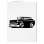 1955 Chevy Nomad Black-White Car Greeting Card